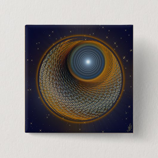 Sassafras Beaver Moon Vierkante Button 5,1 Cm (Voorkant)