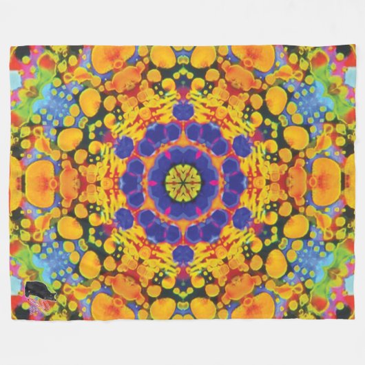 Sassafras Kaleidoscope Fleece Blanket (Voorkant (Horizontaal))