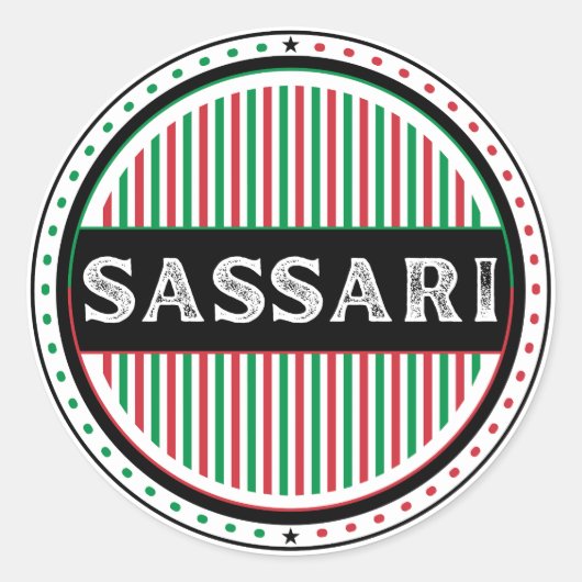 Sassari City Pride Emblem – Italian Identity Ronde Sticker (Voorkant)