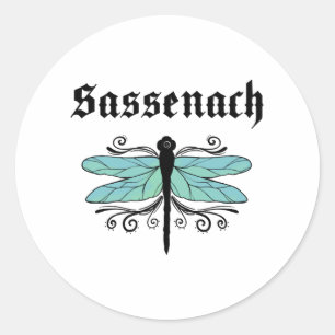 Sassenach Dragonfly Outlander Amber Blue Gift T-sh Ronde Sticker