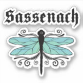 Sassenach Dragonfly Outlander Amber Blue Sweatshir Sticker (Voorkant)
