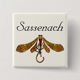 Sassenach Dragonfly Vierkante Button 5,1 Cm