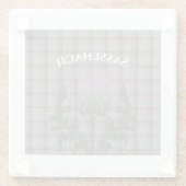 Sassenach met Scottish Thistle op Fraser Tartan Glazen Onderzetter (Achterkant)