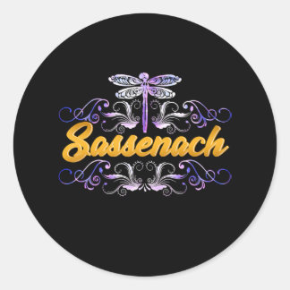 Sassenach Outlander Blue Dragonfly Ronde Sticker