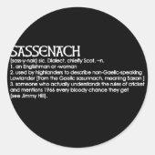Sassenach Ronde Sticker (Voorkant)