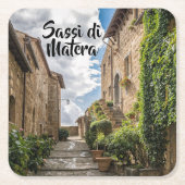 Sassi di Matera Italië Ivy Rustic Steps Kartonnen Onderzetters (Voorkant)