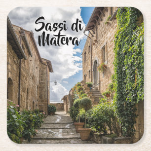 Sassi di Matera Italië Klimop Rustieke Treden Kartonnen Onderzetters