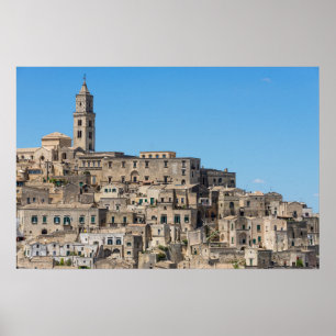 Sassi di Matera stad in Italië Poster