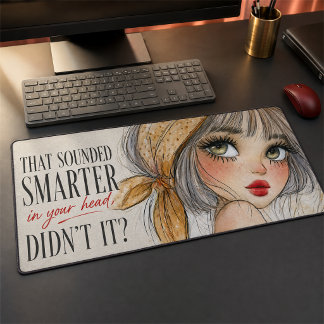 Sassige Aquarel Vrouw met Sarcasthische Quote Bureaumat