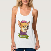 Sassige Chihuahua Sticker Tanktop (Voorkant)