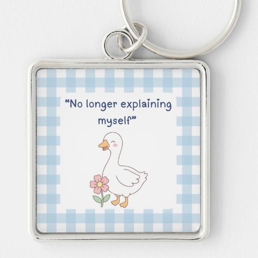 Sassige Gans Gingham Charme Sleutelhanger (Voorkant)