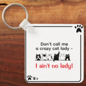 Sassige Kat Dame Sleutelhanger (Voorkant)