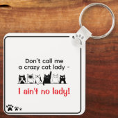 Sassige Kat Dame Sleutelhanger (Achterkant)