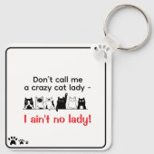 Sassige Kat Dame Sleutelhanger (Achterkant)
