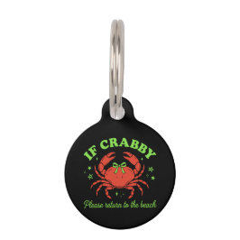 Sassige Krab Strand Esthetiek Boog Vintage  Huisdierpenning