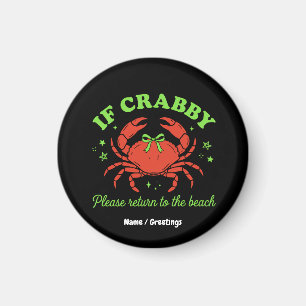 Sassige Krab Strand Esthetiek Boog Vintage Magneet