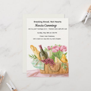 Sassige picknickmand voor verjaardagsfeest na echt kaart