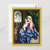 Sassoferrato Madonna en Child Embracing Briefkaart (Voorkant / Achterkant)