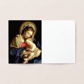 Sassoferrato Madonna en Child Gold Foil Note Card Folie Kaarten (Binnen)