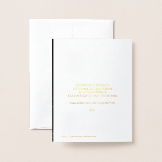 Sassoferrato Madonna en Child Gold Foil Note Card Folie Kaarten (Met envelop)
