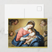 Sassoferrato Madonna en kind met Cherub Angels Feestdagenkaart (Voorkant / Achterkant)