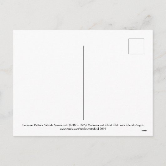 Sassoferrato Madonna en kind met Cherub Angels Feestdagenkaart (Achterkant)