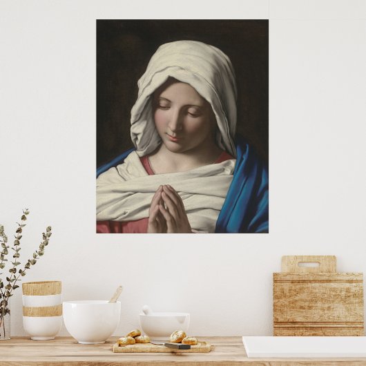 Sassoferrato - Madonna in het gebed Poster (Keuken)