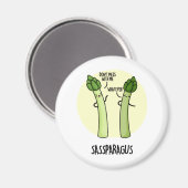 Sassparagus Cute Asparagus Vegetable PUn Magneet (Voorkant / Achterkant)