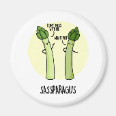 Sassparagus Cute Asparagus Vegetable PUn Magneet (Voorkant)