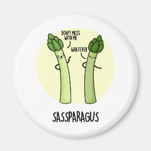 Sassparagus Cute Asparagus Vegetable PUn Magneet