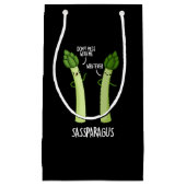 Sassparagus Funny Asparagus Vegetable Pun Dark BG Klein Cadeauzakje (Voorkant)