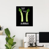 Sassparagus Funny Asparagus Vegetable Pun Dark BG Poster (Thuiskantoor)