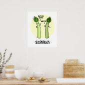 Sassparagus Grappige Asparagus Plantaardige Pun Poster (Keuken)