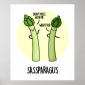 Sassparagus Grappige Asparagus Plantaardige Pun Poster (Voorkant)