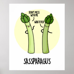 Sassparagus Grappige Asparagus Plantaardige Pun Poster