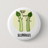 Sassparagus Grappige Asparagus Plantaardige Pun Ronde Button 5,7 Cm (Voorkant)