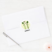 Sassparagus Grappige Asparagus Plantaardige Pun Ronde Sticker (Envelop)