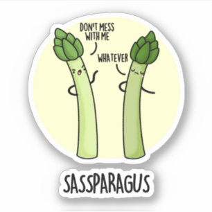 Sassparagus Grappige Asparagus Plantaardige Pun Sticker