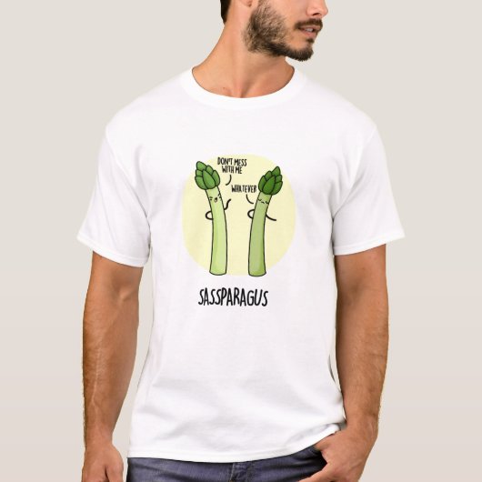 Sassparagus Grappige Asparagus Plantaardige Pun T-shirt (Voorkant)