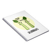 Sassparagus Schattige Asperge Groente PUn Notitieboek (Rechterzijde)