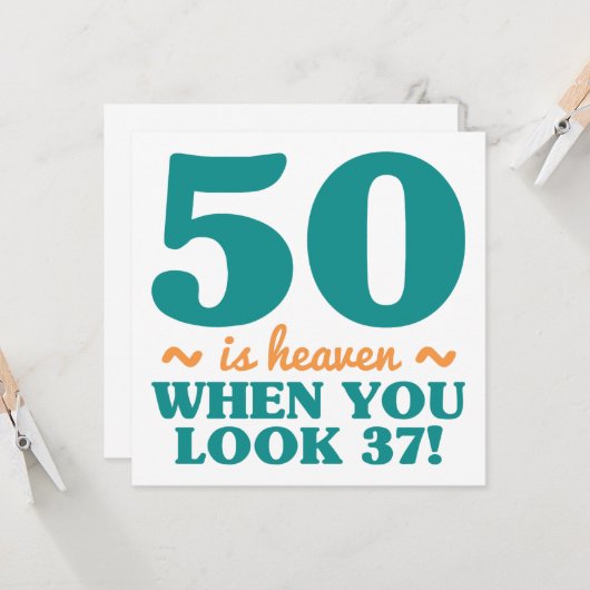 Sassy 50th Birthday Kaart (Voorkant / Achterkant in situ)