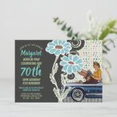 Sassy 70e verjaardagsuitnodiging Vintage jaren 40  Kaart (Staand voorkant)