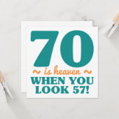 Sassy 70th Birthday Kaart (Voorkant / Achterkant in situ)