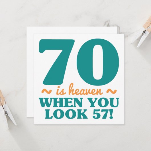 Sassy 70th Birthday Kaart (Voorkant / Achterkant in situ)
