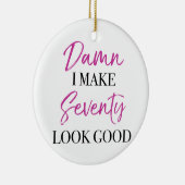 Sassy 70th Birthday Keramisch Ornament (Rechts)