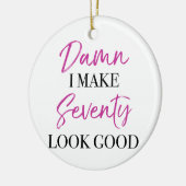 Sassy 70th Birthday Keramisch Ornament (Links)