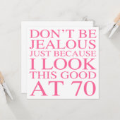 Sassy 70th Birthday voor vrouwen Kaart (Voorkant / Achterkant in situ)