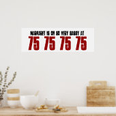 Sassy 75th Birthday Party Banner - aangepaste naam Poster (Keuken)