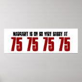 Sassy 75th Birthday Party Banner - aangepaste naam Poster (Voorkant)
