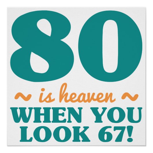 Sassy 80th Birthday Poster (Voorkant)
